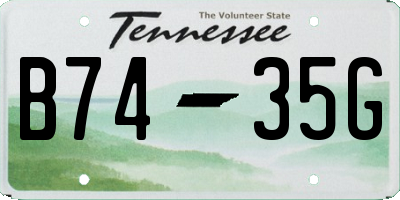TN license plate B7435G