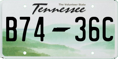 TN license plate B7436C