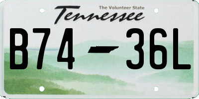 TN license plate B7436L