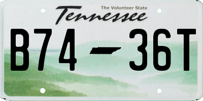 TN license plate B7436T