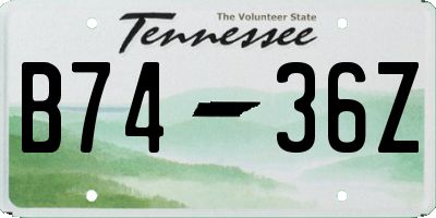 TN license plate B7436Z