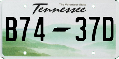 TN license plate B7437D