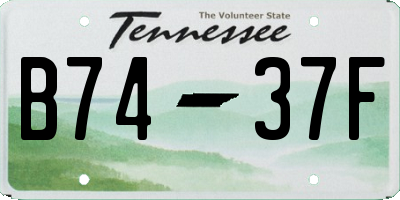 TN license plate B7437F