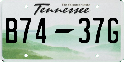 TN license plate B7437G