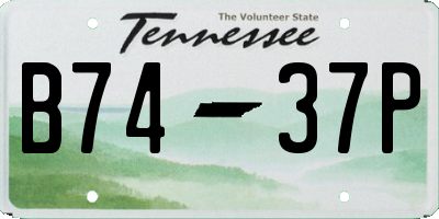 TN license plate B7437P