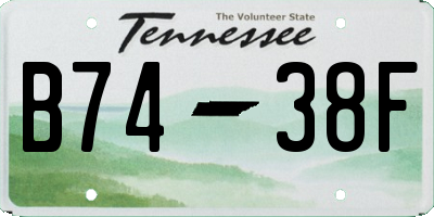 TN license plate B7438F