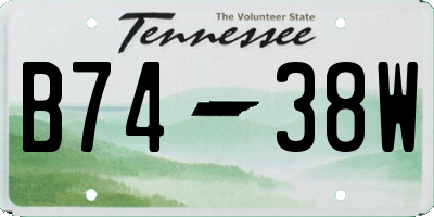TN license plate B7438W