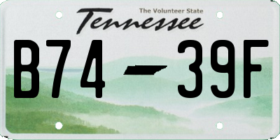 TN license plate B7439F