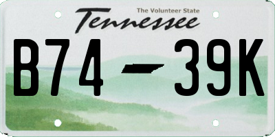 TN license plate B7439K