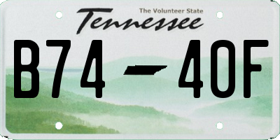 TN license plate B7440F