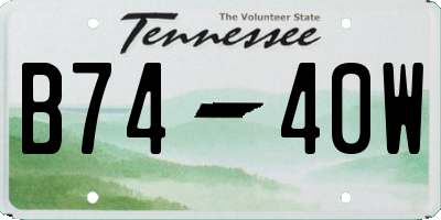 TN license plate B7440W