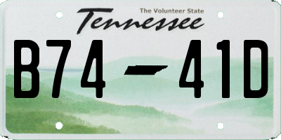 TN license plate B7441D
