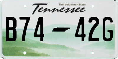 TN license plate B7442G