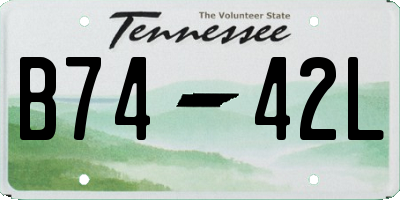 TN license plate B7442L