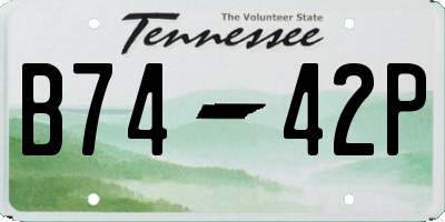 TN license plate B7442P