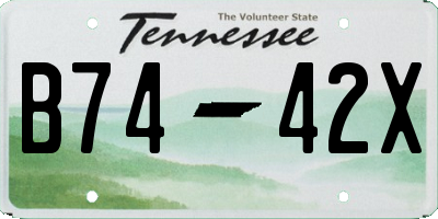 TN license plate B7442X