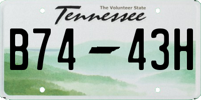 TN license plate B7443H