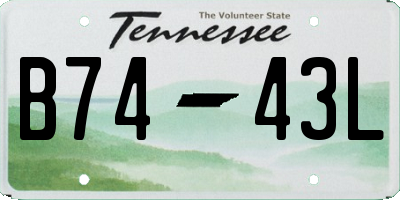 TN license plate B7443L