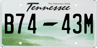 TN license plate B7443M