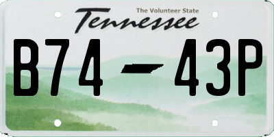 TN license plate B7443P