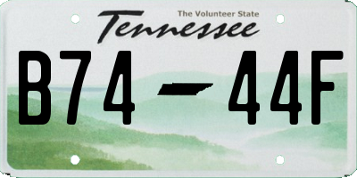 TN license plate B7444F