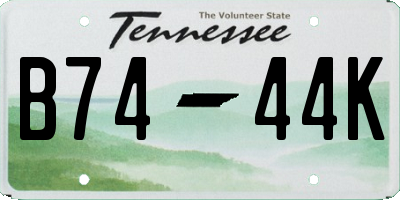TN license plate B7444K