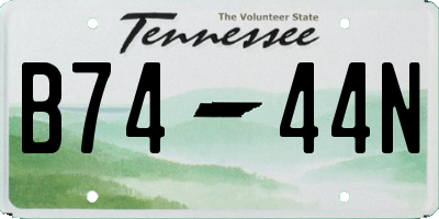 TN license plate B7444N