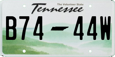 TN license plate B7444W