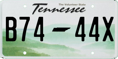 TN license plate B7444X
