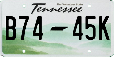 TN license plate B7445K