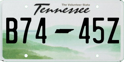 TN license plate B7445Z
