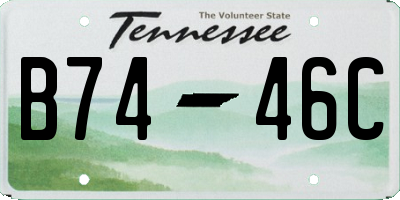 TN license plate B7446C
