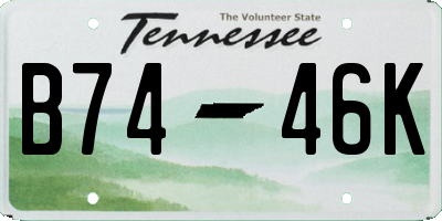 TN license plate B7446K