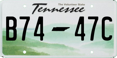 TN license plate B7447C
