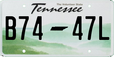 TN license plate B7447L