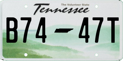 TN license plate B7447T