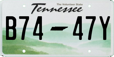 TN license plate B7447Y