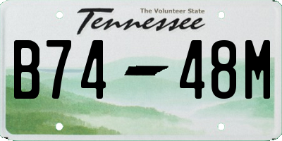 TN license plate B7448M