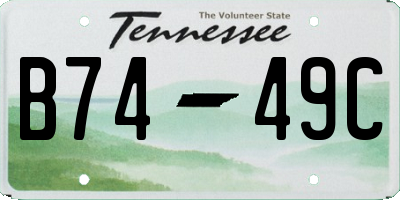 TN license plate B7449C