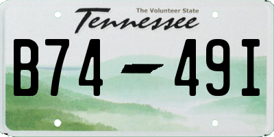 TN license plate B7449I
