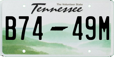 TN license plate B7449M