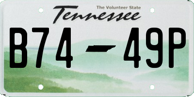 TN license plate B7449P