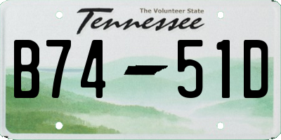 TN license plate B7451D