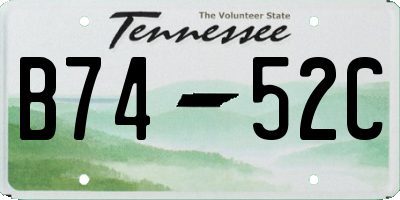 TN license plate B7452C
