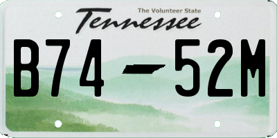 TN license plate B7452M