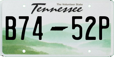 TN license plate B7452P