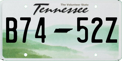 TN license plate B7452Z