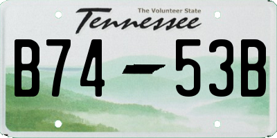 TN license plate B7453B