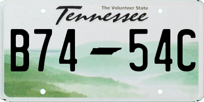 TN license plate B7454C