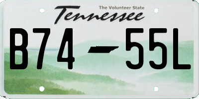 TN license plate B7455L